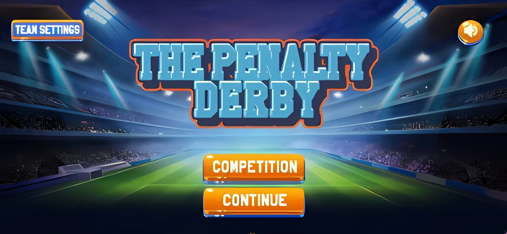 Title screen of The Penalty Derby in a stadium