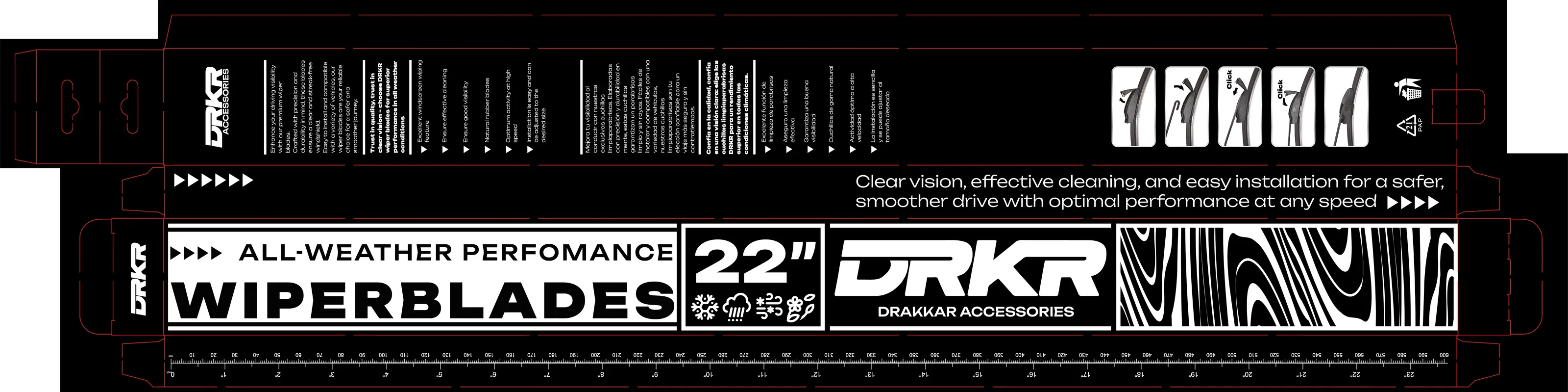 Flat layout of the DRKR wiper blade box